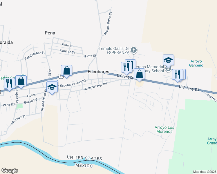 map of restaurants, bars, coffee shops, grocery stores, and more near 35 Juan Naranjo Road in Roma