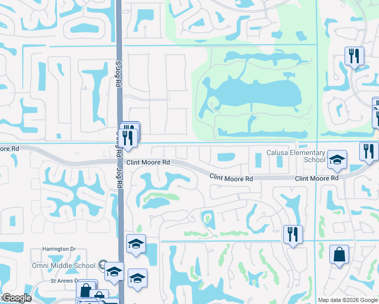 map of restaurants, bars, coffee shops, grocery stores, and more near 6696 Northwest 25th Terrace in Boca Raton