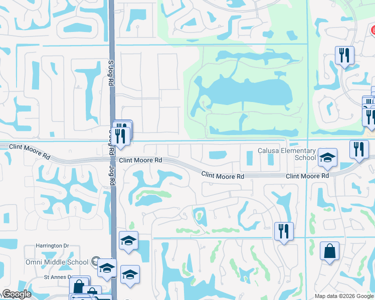 map of restaurants, bars, coffee shops, grocery stores, and more near 6696 Northwest 25th Terrace in Boca Raton
