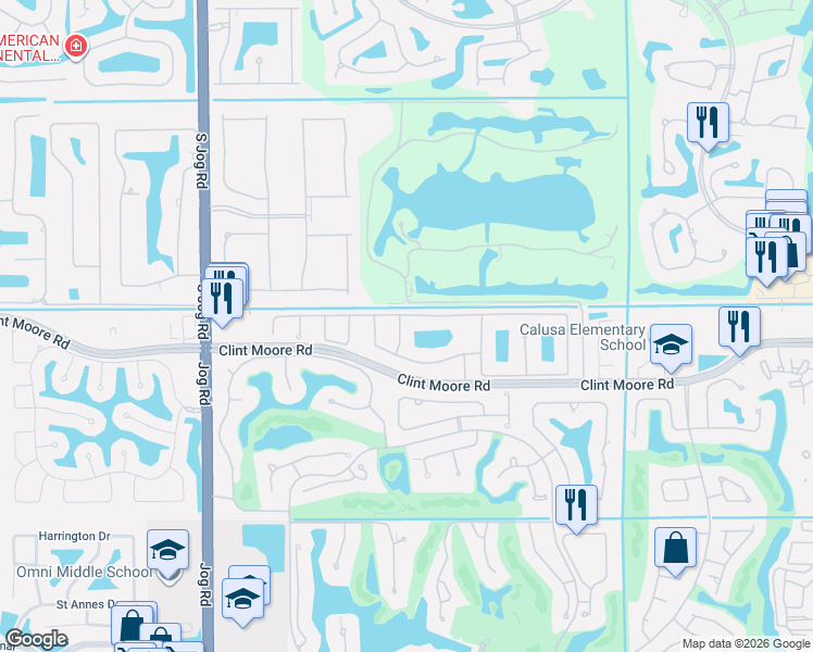 map of restaurants, bars, coffee shops, grocery stores, and more near 6691 Northwest 25th Avenue in Boca Raton