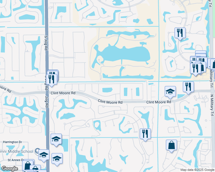map of restaurants, bars, coffee shops, grocery stores, and more near 2472 Northwest 67th Street in Boca Raton