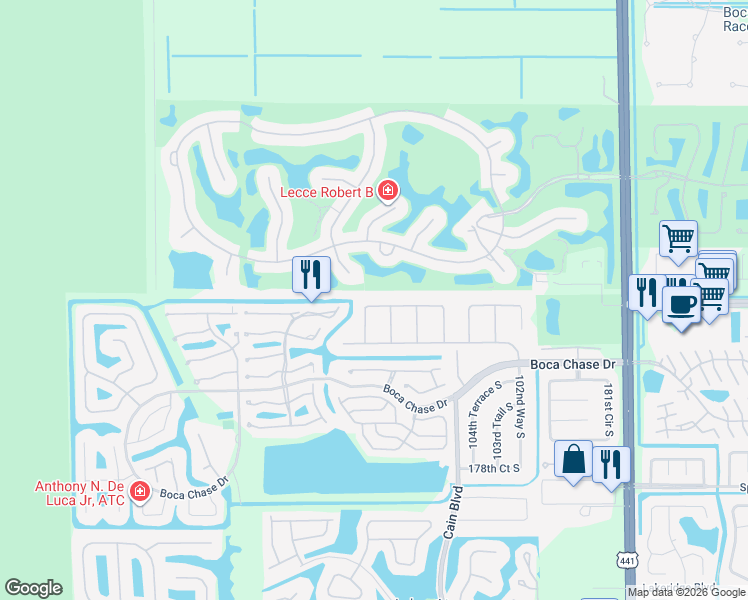 map of restaurants, bars, coffee shops, grocery stores, and more near 10705 Greenbriar Court in Boca Raton