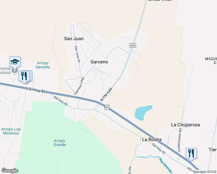 map of restaurants, bars, coffee shops, grocery stores, and more near 738 Las Colinas Circle in Roma