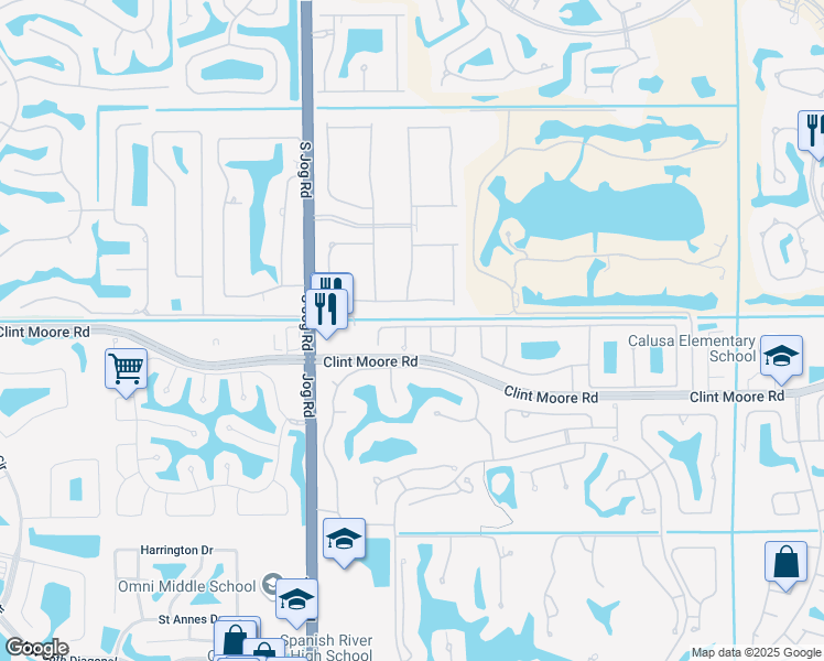map of restaurants, bars, coffee shops, grocery stores, and more near 6695 Northwest 25th Court in Boca Raton