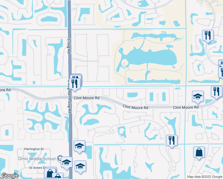 map of restaurants, bars, coffee shops, grocery stores, and more near 6696 Northwest 25th Terrace in Boca Raton