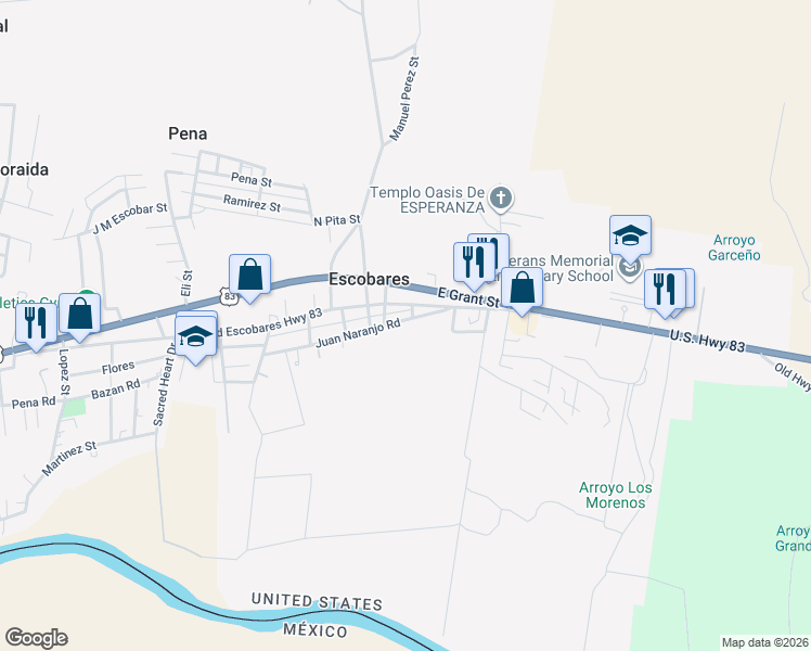 map of restaurants, bars, coffee shops, grocery stores, and more near 35 Juan Naranjo Road in Roma