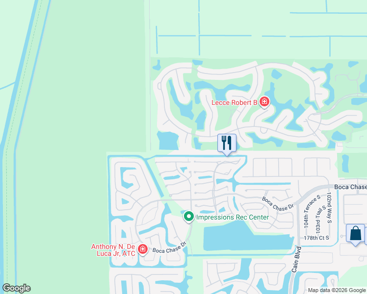 map of restaurants, bars, coffee shops, grocery stores, and more near 17969 Fairoaks Way in Boca Raton