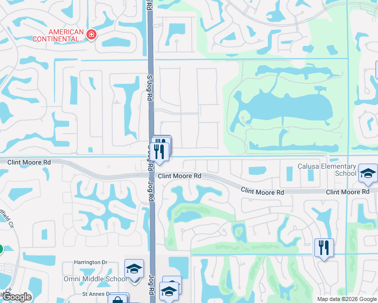 map of restaurants, bars, coffee shops, grocery stores, and more near 2630 Northwest 69th Street in Boca Raton