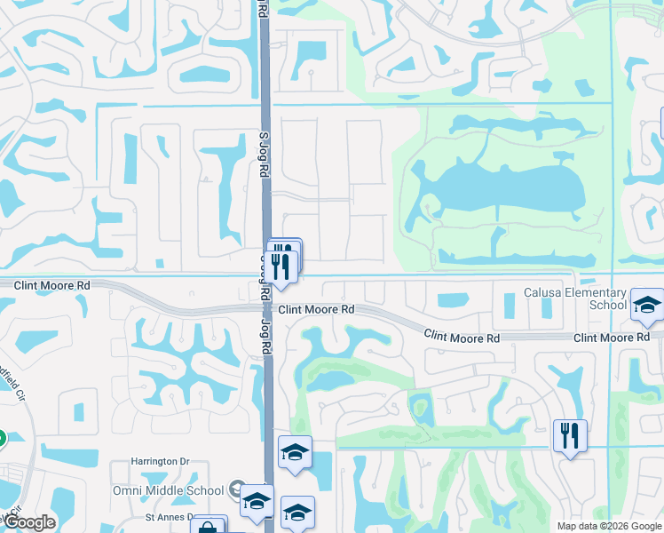 map of restaurants, bars, coffee shops, grocery stores, and more near 6692 Northwest 27th Avenue in Boca Raton