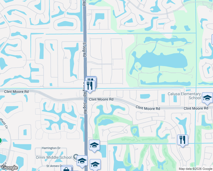 map of restaurants, bars, coffee shops, grocery stores, and more near 6692 Northwest 27th Avenue in Boca Raton