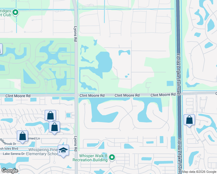 map of restaurants, bars, coffee shops, grocery stores, and more near 8835 Clint Moore Road in Boca Raton