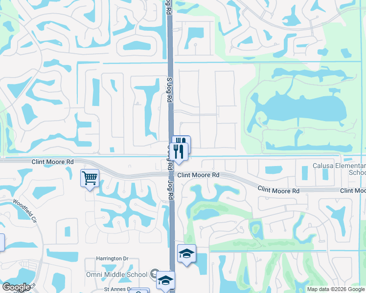 map of restaurants, bars, coffee shops, grocery stores, and more near 6931 Northwest 28th Avenue in Boca Raton