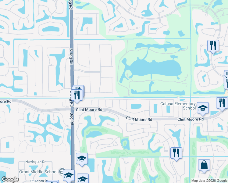 map of restaurants, bars, coffee shops, grocery stores, and more near 6931 Northwest 25th Way in Boca Raton