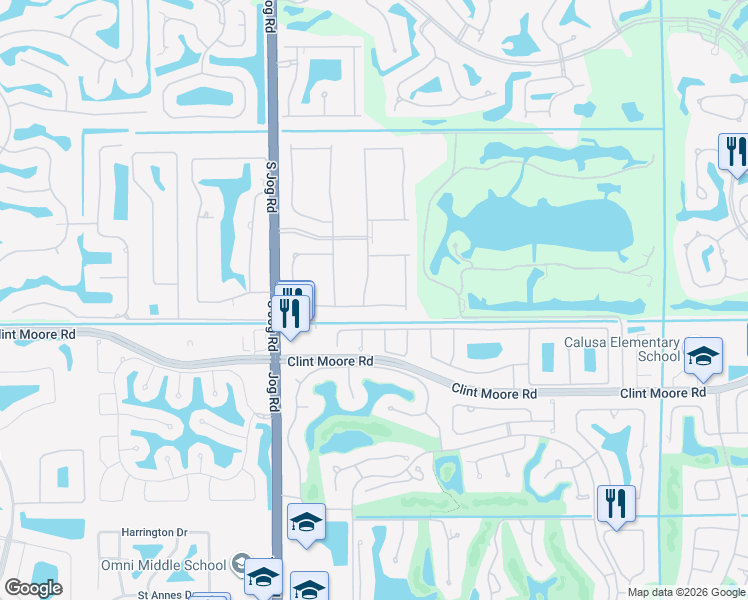 map of restaurants, bars, coffee shops, grocery stores, and more near 6915 Northwest 26th Way in Boca Raton