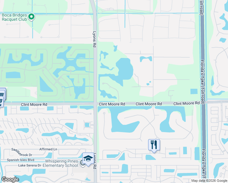 map of restaurants, bars, coffee shops, grocery stores, and more near 17195 Avenue Le Rivage in Boca Raton