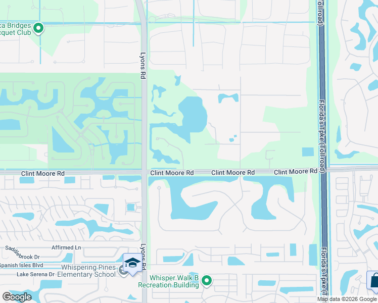 map of restaurants, bars, coffee shops, grocery stores, and more near 8835 Clint Moore Road in Boca Raton