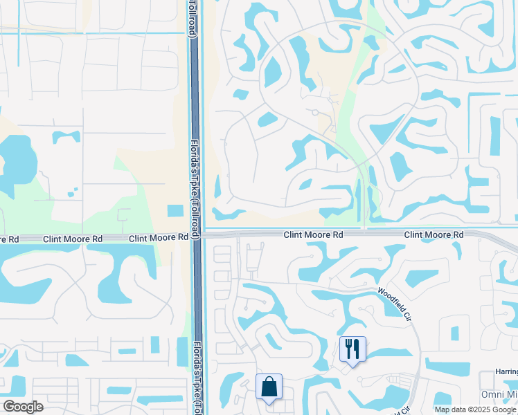 map of restaurants, bars, coffee shops, grocery stores, and more near 17771 Foxborough Lane in Boca Raton