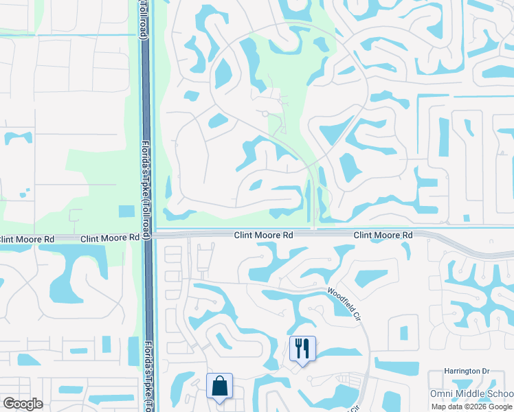 map of restaurants, bars, coffee shops, grocery stores, and more near 17891 Foxborough Lane in Boca Raton