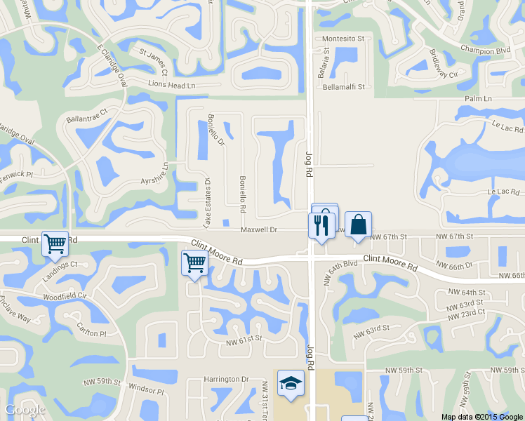 map of restaurants, bars, coffee shops, grocery stores, and more near 17915 Fieldbrook Circle East in Boca Raton