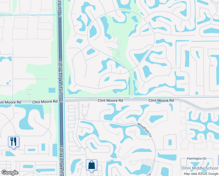 map of restaurants, bars, coffee shops, grocery stores, and more near 17891 Foxborough Lane in Boca Raton