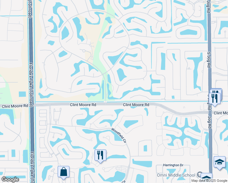map of restaurants, bars, coffee shops, grocery stores, and more near 17899 Aberdeen Way in Boca Raton