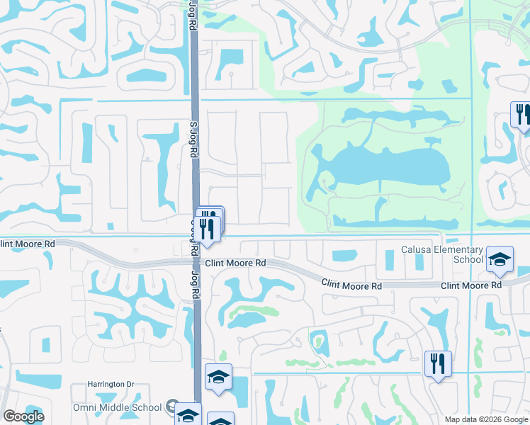 map of restaurants, bars, coffee shops, grocery stores, and more near 6915 Northwest 26th Way in Boca Raton