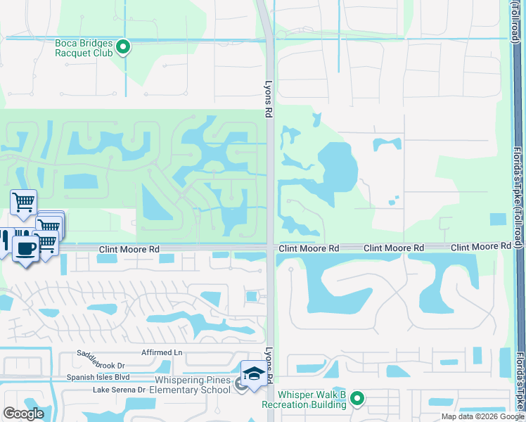 map of restaurants, bars, coffee shops, grocery stores, and more near 17798 Cadena Drive in Boca Raton
