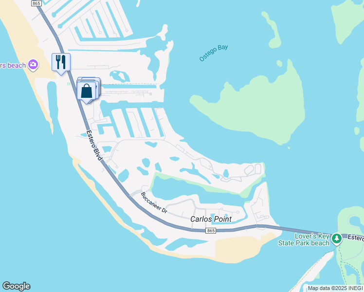 map of restaurants, bars, coffee shops, grocery stores, and more near 4223 Bay Beach Lane in Fort Myers Beach