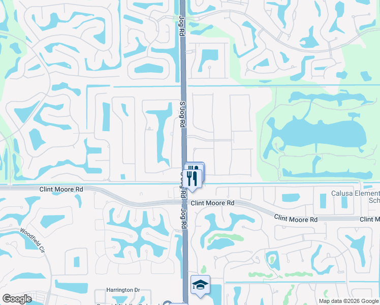map of restaurants, bars, coffee shops, grocery stores, and more near 17552 Fieldbrook Circle South in Boca Raton
