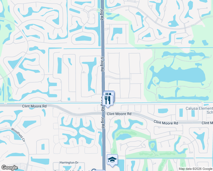 map of restaurants, bars, coffee shops, grocery stores, and more near 17552 Fieldbrook Circle South in Boca Raton