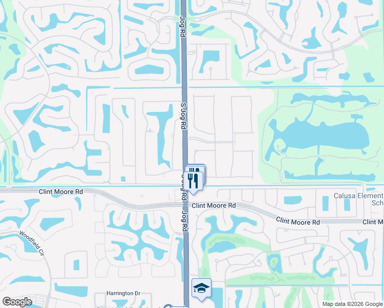 map of restaurants, bars, coffee shops, grocery stores, and more near 17552 Fieldbrook Circle South in Boca Raton