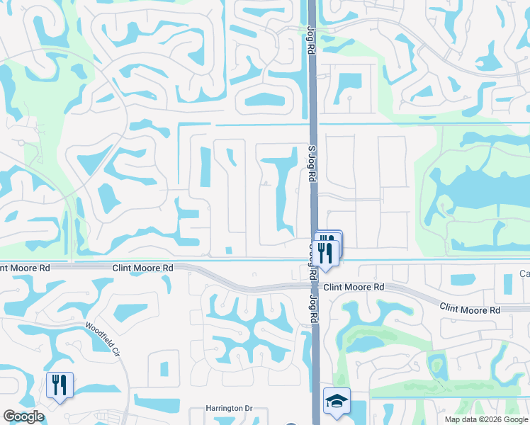 map of restaurants, bars, coffee shops, grocery stores, and more near 17861 Fieldbrook Circle East in Boca Raton