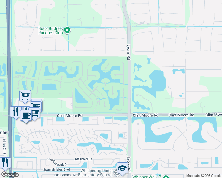 map of restaurants, bars, coffee shops, grocery stores, and more near 9140 Redonda Drive in Boca Raton