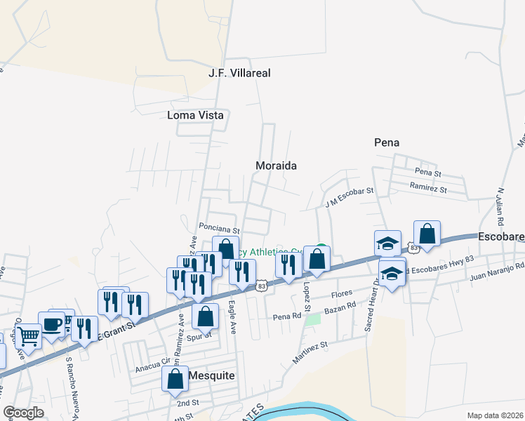 map of restaurants, bars, coffee shops, grocery stores, and more near 2962 Azucena Street in Roma