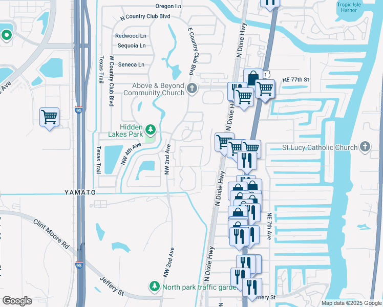 map of restaurants, bars, coffee shops, grocery stores, and more near 149 Northwest 70th Street in Boca Raton
