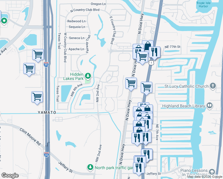 map of restaurants, bars, coffee shops, grocery stores, and more near 149 Northwest 70th Street in Boca Raton