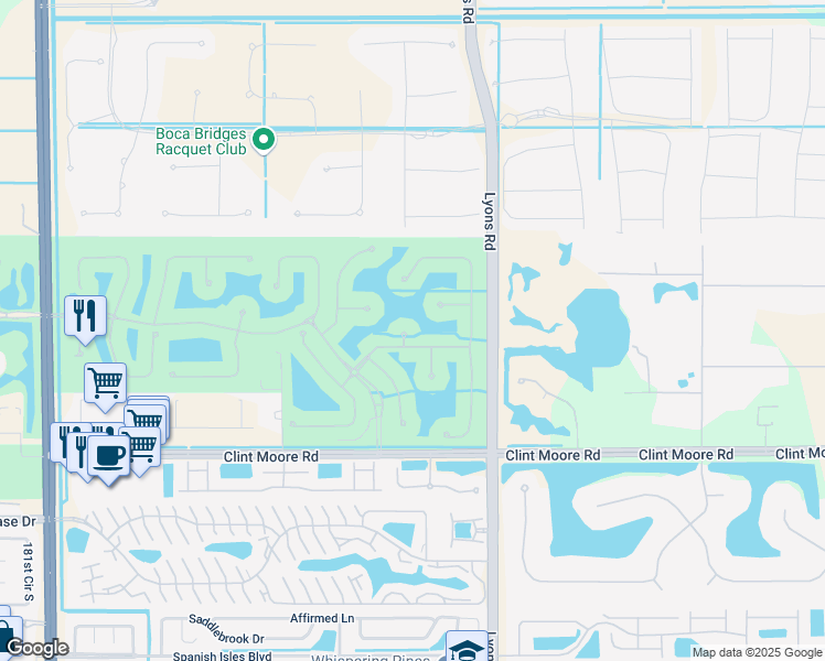 map of restaurants, bars, coffee shops, grocery stores, and more near 17704 Besito Way in Boca Raton