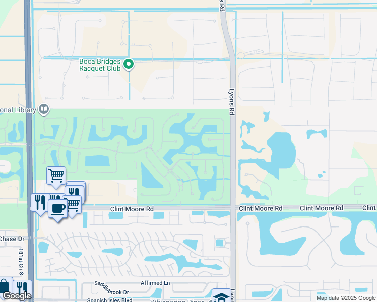map of restaurants, bars, coffee shops, grocery stores, and more near 17713 Besito Way in Boca Raton