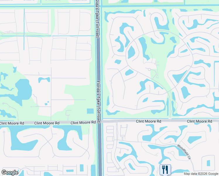 map of restaurants, bars, coffee shops, grocery stores, and more near 17615 Foxborough Lane in Boca Raton