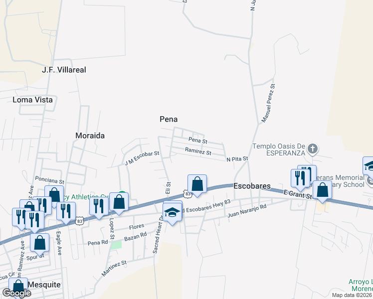 map of restaurants, bars, coffee shops, grocery stores, and more near 3222 Ramirez Street in Roma