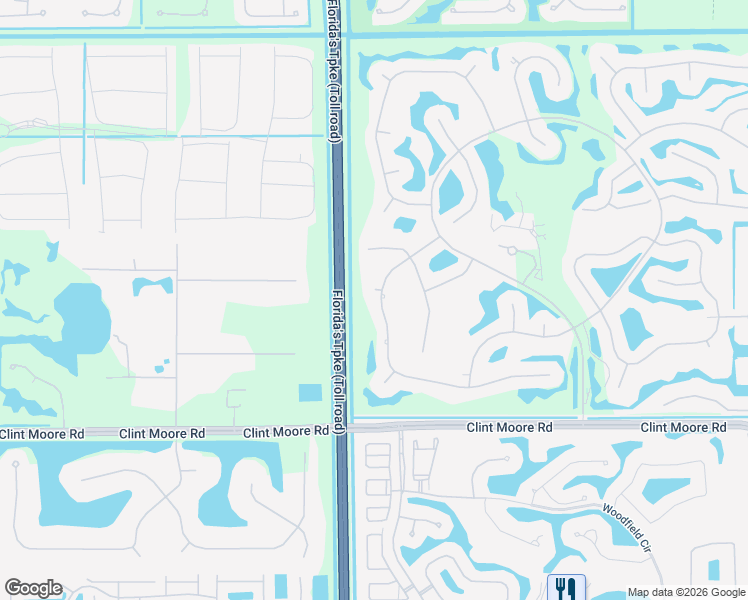 map of restaurants, bars, coffee shops, grocery stores, and more near 17591 Foxborough Lane in Boca Raton