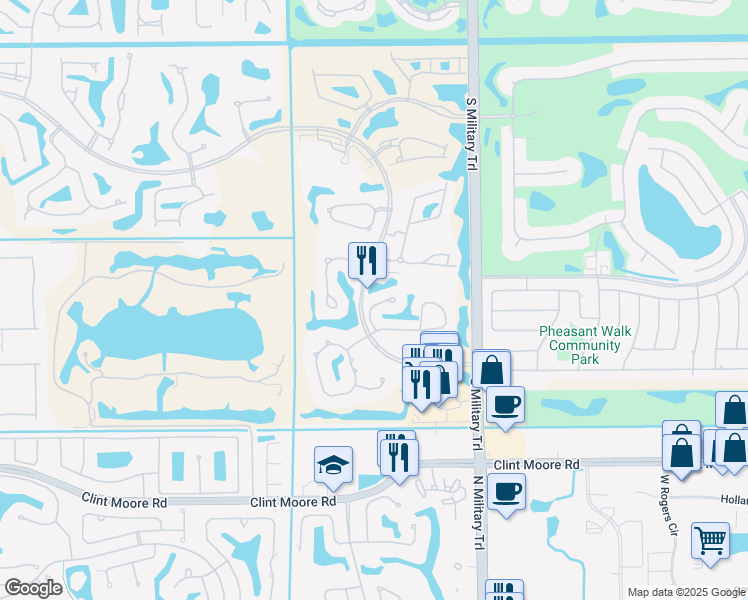 map of restaurants, bars, coffee shops, grocery stores, and more near 5232 Lake Catalina Drive North in Boca Raton