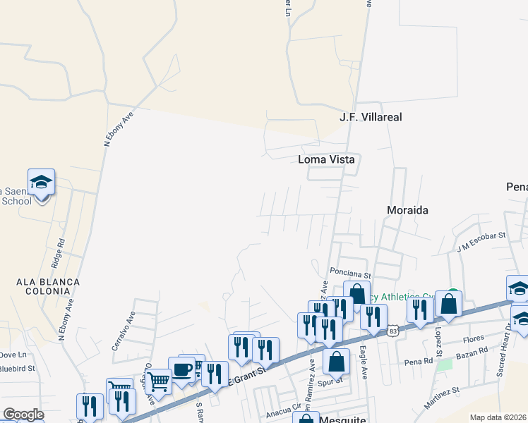 map of restaurants, bars, coffee shops, grocery stores, and more near 947 Humberto Street in Roma