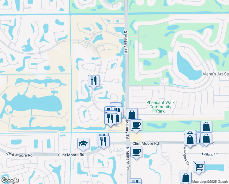 map of restaurants, bars, coffee shops, grocery stores, and more near 5132 Via De Amalfi Drive in Boca Raton