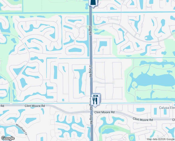 map of restaurants, bars, coffee shops, grocery stores, and more near 17625 Fieldbrook Circle East in Boca Raton