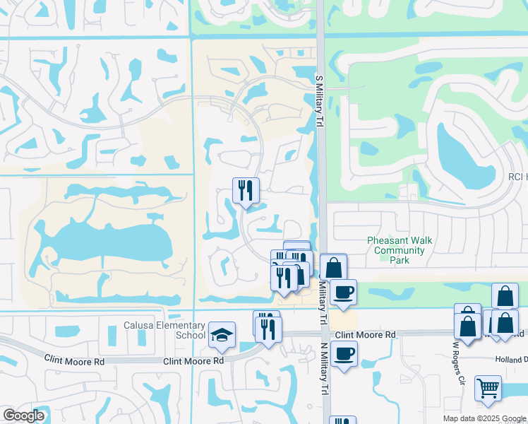 map of restaurants, bars, coffee shops, grocery stores, and more near 5232 Lake Catalina Drive North in Boca Raton
