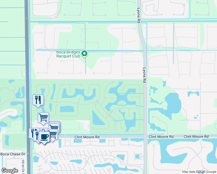 map of restaurants, bars, coffee shops, grocery stores, and more near 17526 Grand Este Way in Boca Raton