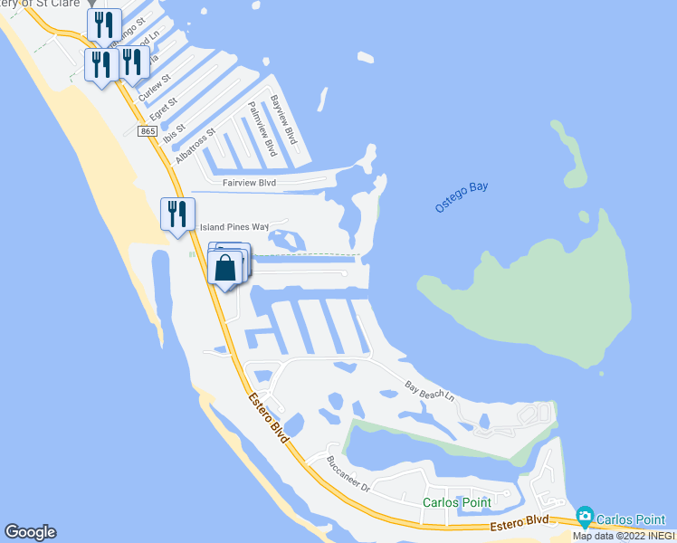 map of restaurants, bars, coffee shops, grocery stores, and more near 511 Lenell Road in Fort Myers Beach