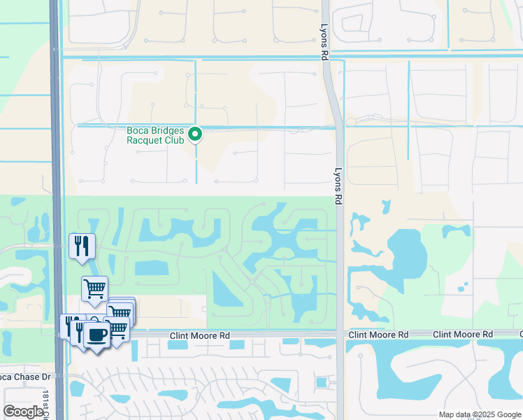 map of restaurants, bars, coffee shops, grocery stores, and more near 17526 Grand Este Way in Boca Raton