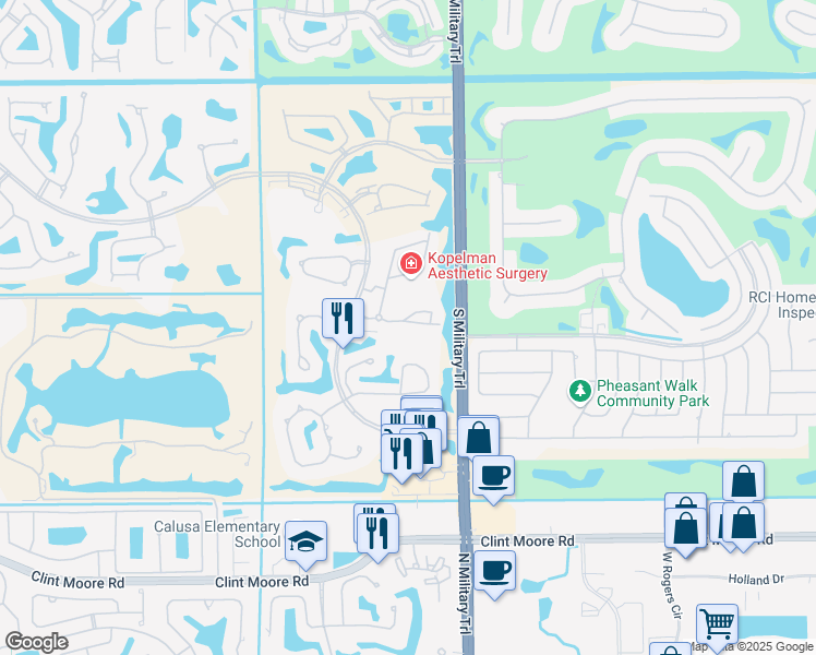 map of restaurants, bars, coffee shops, grocery stores, and more near 5132 Via De Amalfi Drive in Boca Raton